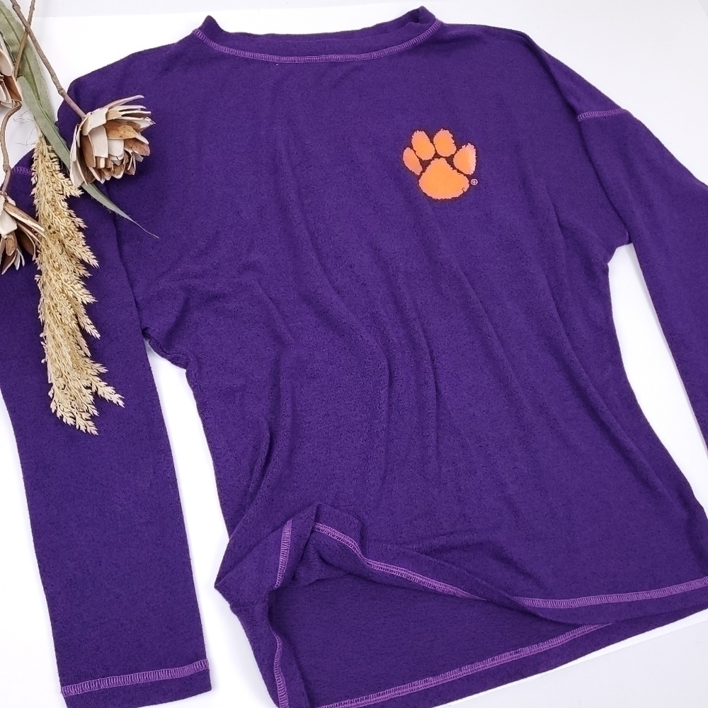 Clemson Tigers Women Oversized Pajama Feel Top XS - Picture 3 of 8